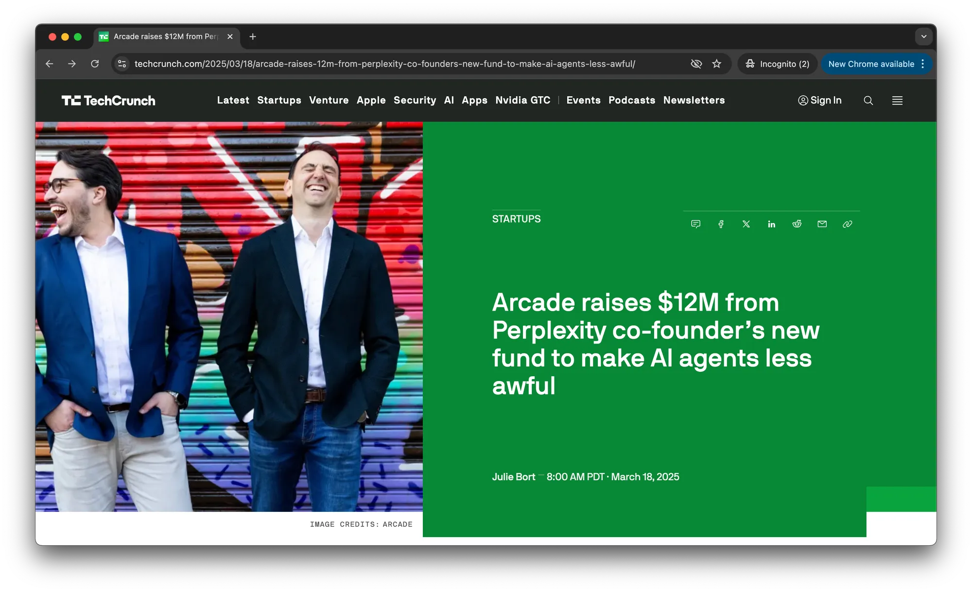 Arcade.dev TechCrunch SSO for AI Agents